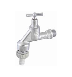 Schlösser 1750 robinet de service double avec clapet anti-retour et aérateur 1/2 M - chromé mat - 0017501520001