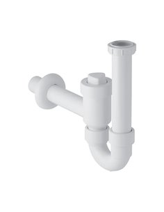 Geberit PP siphon tubulaire simple avec clapet à boule 6/4 x 40 mm - blanc - anneau réducteur 6/4 x 5/4 - 152.860.11.1