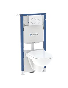 Geberit Selnova In One Box hangtoilet Systemfix + hangtoilet rimfree + toiletzitting Softclose/Quick Release + Sigma20 drukplaat