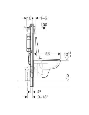 Geberit Selnova In One Box hangtoilet Systemfix + hangtoilet rimfree + toiletzitting Softclose/Quick Release + Sigma20 drukplaat