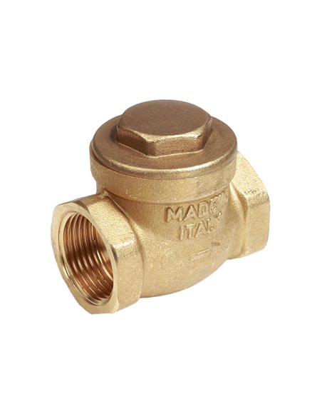 Giacomini N6 3/4" FF messing terugslagklep met metalen afdichting - N6Y004