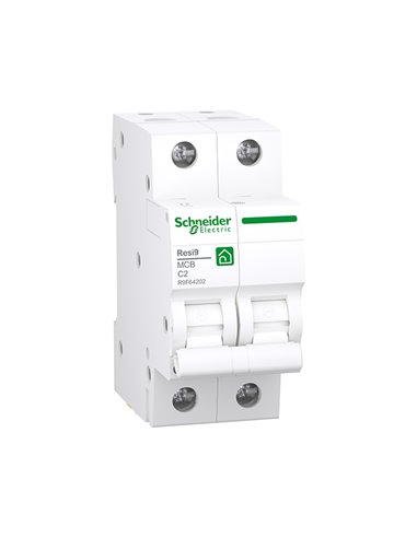 Schneider Resi9 - Miniature - Circuit - Disjoncteur - 2P - 2A - C - 400V - 3000 - R9F64202