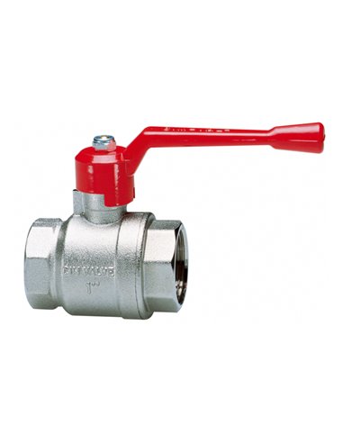 Cimberio 14 robinet à boisseau sphérique à passage intégral DN65 2.1/2" FF - poignée à levier en aluminium rouge - 14-1070