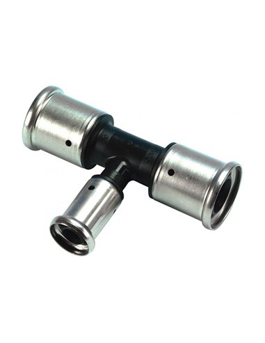 Henco PVDF à sertir té réduit 90° FFF 32 x 26 x 32 mm - 10PK-322632