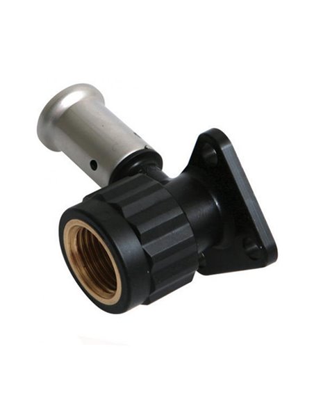 Henco PVDF à sertir culasse 90° FF 16 x 1/2" F - modèle court - 2PK-1604KBP