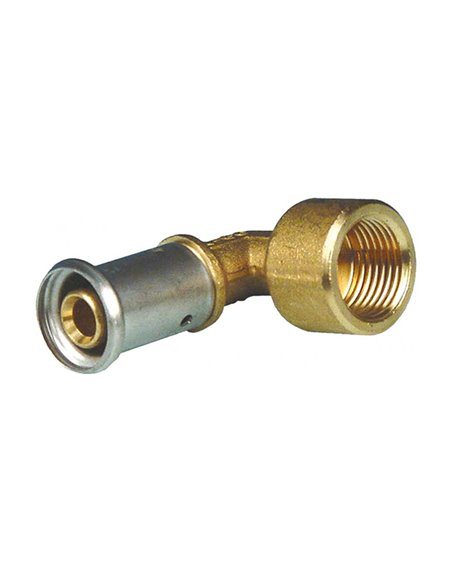 Henco laiton à sertir coude de transition 90° FF 16 x 1/2" F - 6P-1604