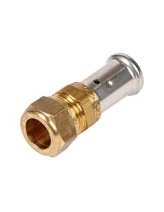 Henco laiton à sertir manchon réduit FF 16 x 15 mm - raccord à visser - 30P-1615S-2