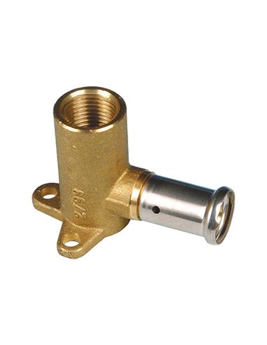 Henco P-serie messing pers muurplaat 90° FF 16 x 1/2" F - 2P-1604