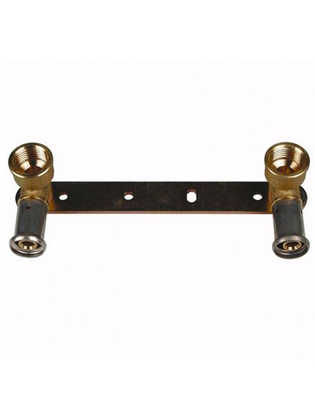 Henco P-serie messing pers badbrug met overgangsbocht 90° FF 16 x 1/2" F - opbouw - 28P-16041604-1