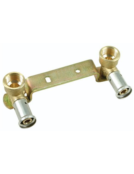 Henco laiton à sertir culasse avec coude de transition 90° FF 16 x 1/2" F - 28PV-16041604-1