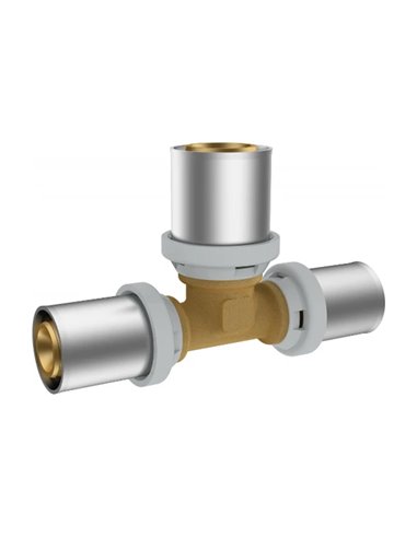 RIIFO Multi raccord à sertir Té reduit en laiton FFF 63 x 32 x 63 mm - 1100045897