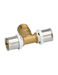 RIIFO Multi messing pers verloop T-stuk met buitendraad FMF 26 x 3/4" M x 26 mm - 1100045857