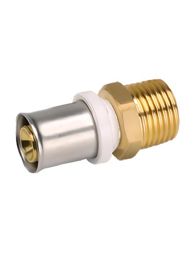 RIIFO Multi raccord à sertir en laiton manchon mâle filetage cylindrique MF 20 x 3/4" M - 1100052149