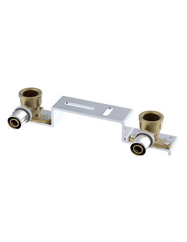 RIIFO Multi calibre 'Gemini' , plaque surélevée avec coudes en laiton 90° FF 16 x 1/2" F - 153 mm - 1100052160
