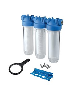 Durlem Triplex Pro kit trio waterfilter 3/4" x 3/4" FF - 50 & 25 micron + actieve kool - 73042