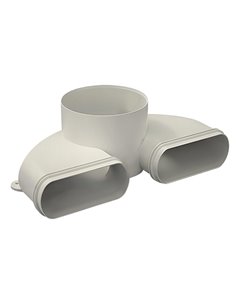 Renson Easyflex coude 90° raccord double Ø 125 mm – 2x 140 x 64 mm – vertical – 28407