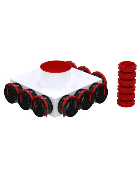 Zehnder ComfoTube 90 caisson de distribution 160 mm - 9 x 90 mm - CT 350 (RLC) - 990323071