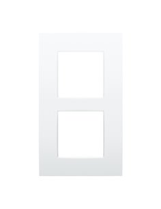 Niko Tweevoudige afdekplaat, 60 mm centerafstand, verticaal, Niko Intense lunar white coated - 137-76200