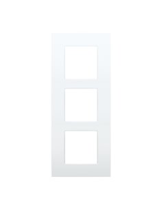 Niko Drievoudige afdekplaat, 60 mm centerafstand, verticaal, Niko Intense lunar white coated - 137-76300