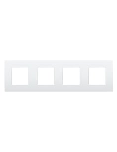 Niko Viervoudige afdekplaat, 71 mm centerafstand, Niko Intense lunar white coated - 137-76400