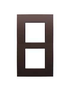 Niko Tweevoudige afdekplaat, 60 mm centerafstand, verticaal, Niko Intense dark brown coated - 135-76200