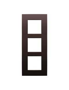 Niko Drievoudige afdekplaat, 60 mm centerafstand, verticaal, Niko Intense dark brown coated - 135-76300