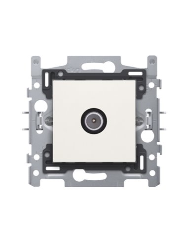 Niko Enkelvoudige mannelijke coaxaansluiting voor tv, 2 GHz, sokkel en afwerkingsset, white - 101-69122