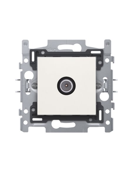 Niko Enkelvoudige mannelijke coaxaansluiting voor tv, 2 GHz, sokkel en afwerkingsset, white - 101-69122