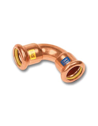 Sanha Aquagas 22mm FF bocht 90° M, V & SA Press compatibel - 114002A22