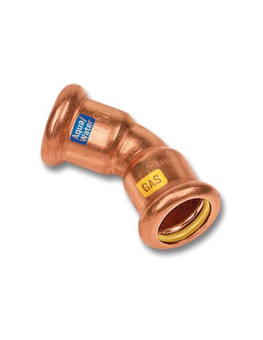 Sanha Aquagas 22mm FF courbe 45° M, V & SA Press compatible - 11404122