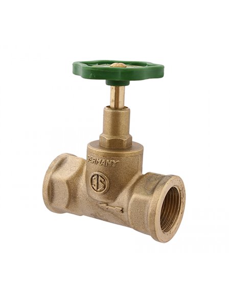 Schlosser 1105 messing afsluitkraan rechte zitting FF 4/4 x 4/4 - zonder aftap - 11052500001