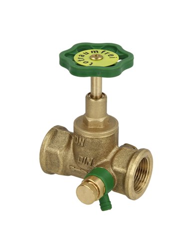 Schlosser 1110 vanne siège droit FF 1/2 x 1/2 - avec vidage - laiton - 11101500001