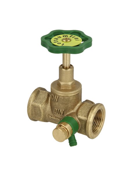 Schlosser 1110 vanne siège droit FF 1/2 x 1/2 - avec vidage - laiton - 11101500001