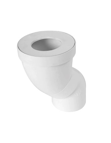 Nicoll PW draaibare WC aansluitbocht 90 mm - wit - PWORS