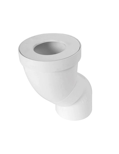 Nicoll PW draaibare WC aansluitbocht 90 mm - wit - PWORS