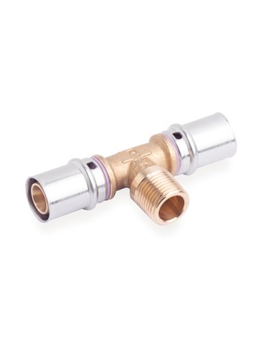 Systempex 20-3/4"M-20 Té tube alu raccord à sertir