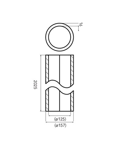 Ubbink Aerfoam WTW geisoleerd verlengbuis 125/157 mm (lengte 2000mm) - 0188202