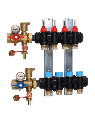 Giacomini 1" x 3/4"E /10 R553FP voorgemonteerde vloerverwarmingsverdeler in technopolymeer - R553FP310