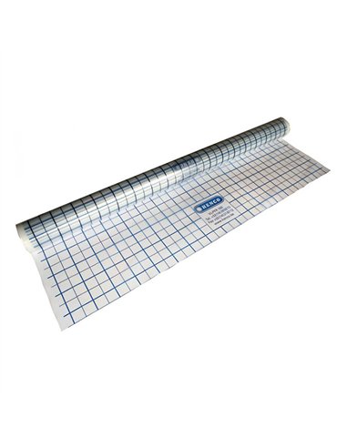 Henco UFH PE-folie met raster 34000 x 1500 x 0,2 mm - maas 50 x 50 mm (rol 51 m²) - UFH-FOIL50