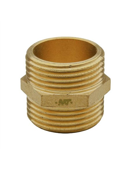 MT dubbele nippel 6/4"MM messing - 87280040