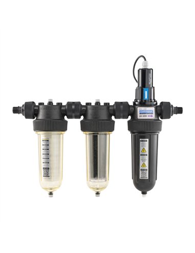 Cintropur UV-TRIO UV-sterlisator met waterfilter trio 3/4 x 4/4 - 25 micron - debiet 2600 l/u - UV-lamp 40 W - FWUVTRIO41
