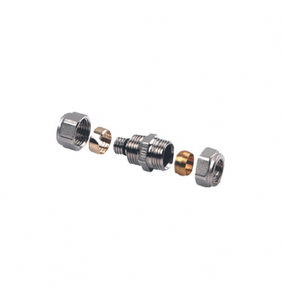 Henco doorverbinder rechte schroefkoppeling-koperbuis 26x22mm