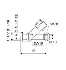 Schell robinet à siège incliné comfort ½’’ 2