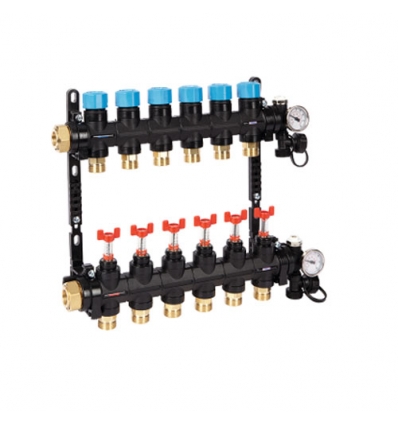 Henco collecteur 1" - 4 X 3/4" composite régable avec débitmètre