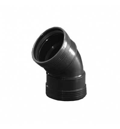 Wavin Wafix PP 90 x 90 mm FF bocht 45° zwart