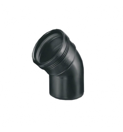 Wavin Wafix PP 75 x 75 mm MF bocht 45° zwart