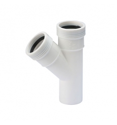 Wavin Wafix PP 40 x 40 x 40 mm MFF pièce T 45° blanc