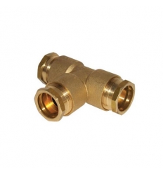 Huot T-stuk PE 3/4"FFF messing BSR versterkt