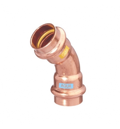 Aquagas bocht 45° FF 22mm koper V-Press