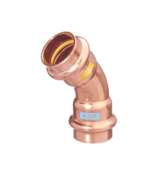 Aquagas courbe 45° FF 28mm cuivre V-Press